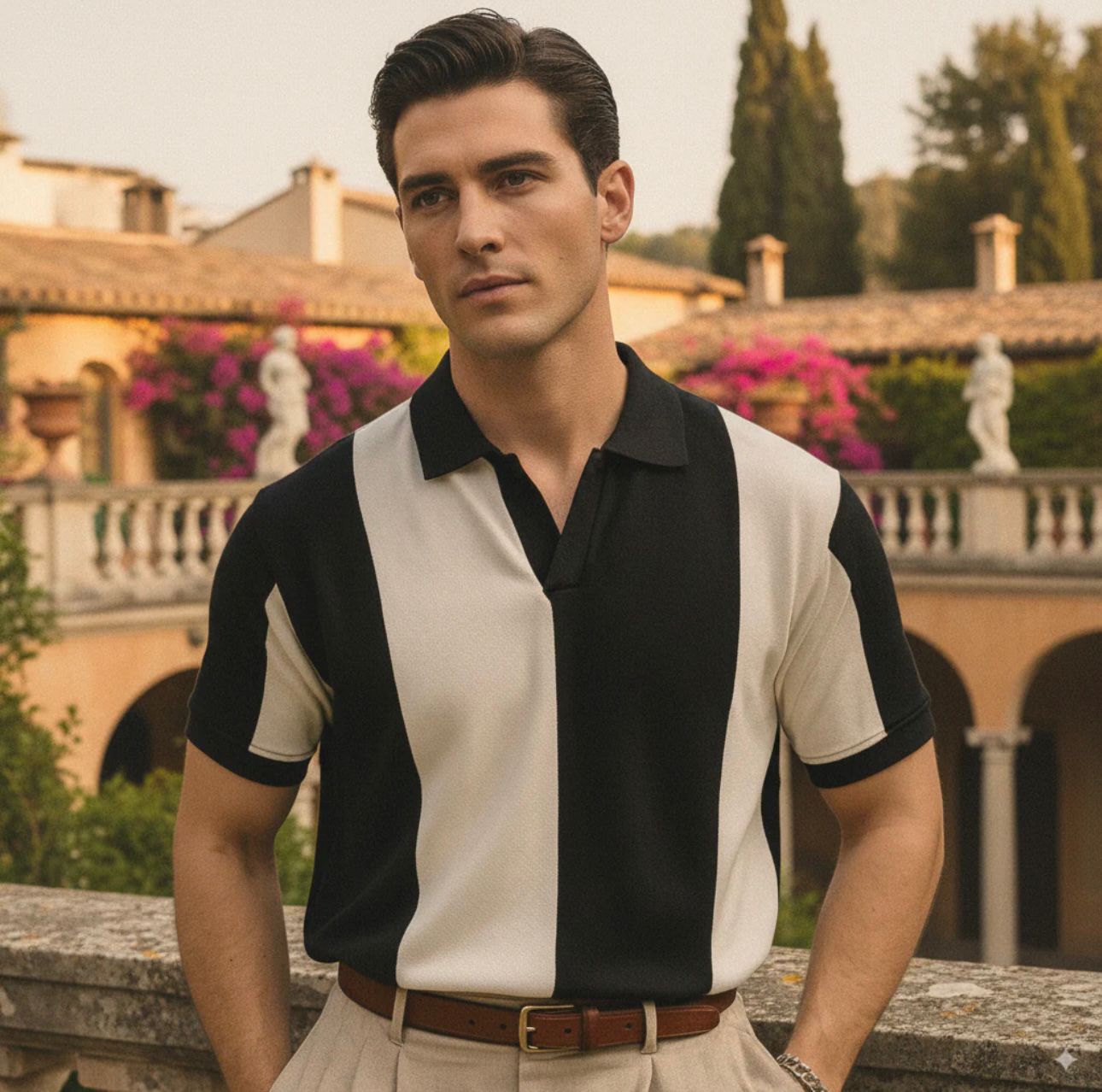 Vintage Johnny Collar Polo - Black