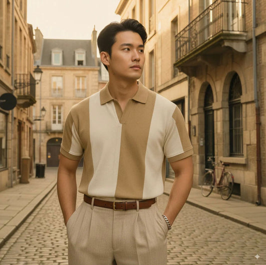 Vintage Johnny Collar Polo - Beige