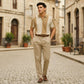 Vintage Johnny Collar Polo - Beige