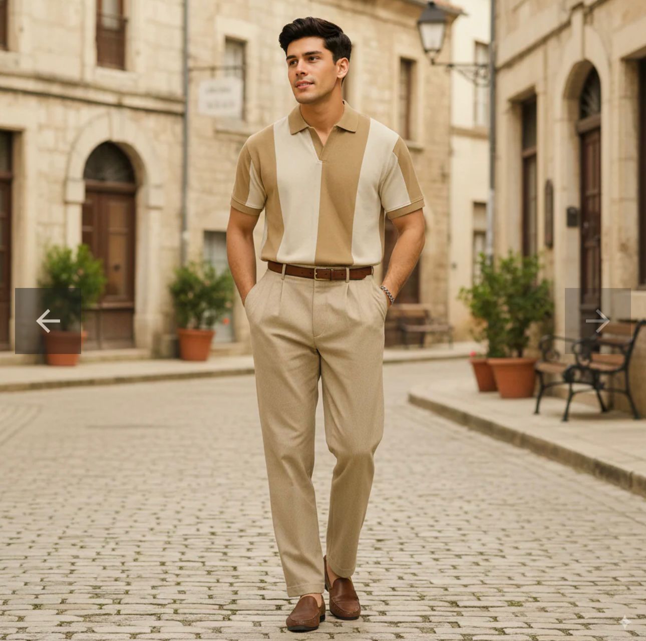 Vintage Johnny Collar Polo - Beige